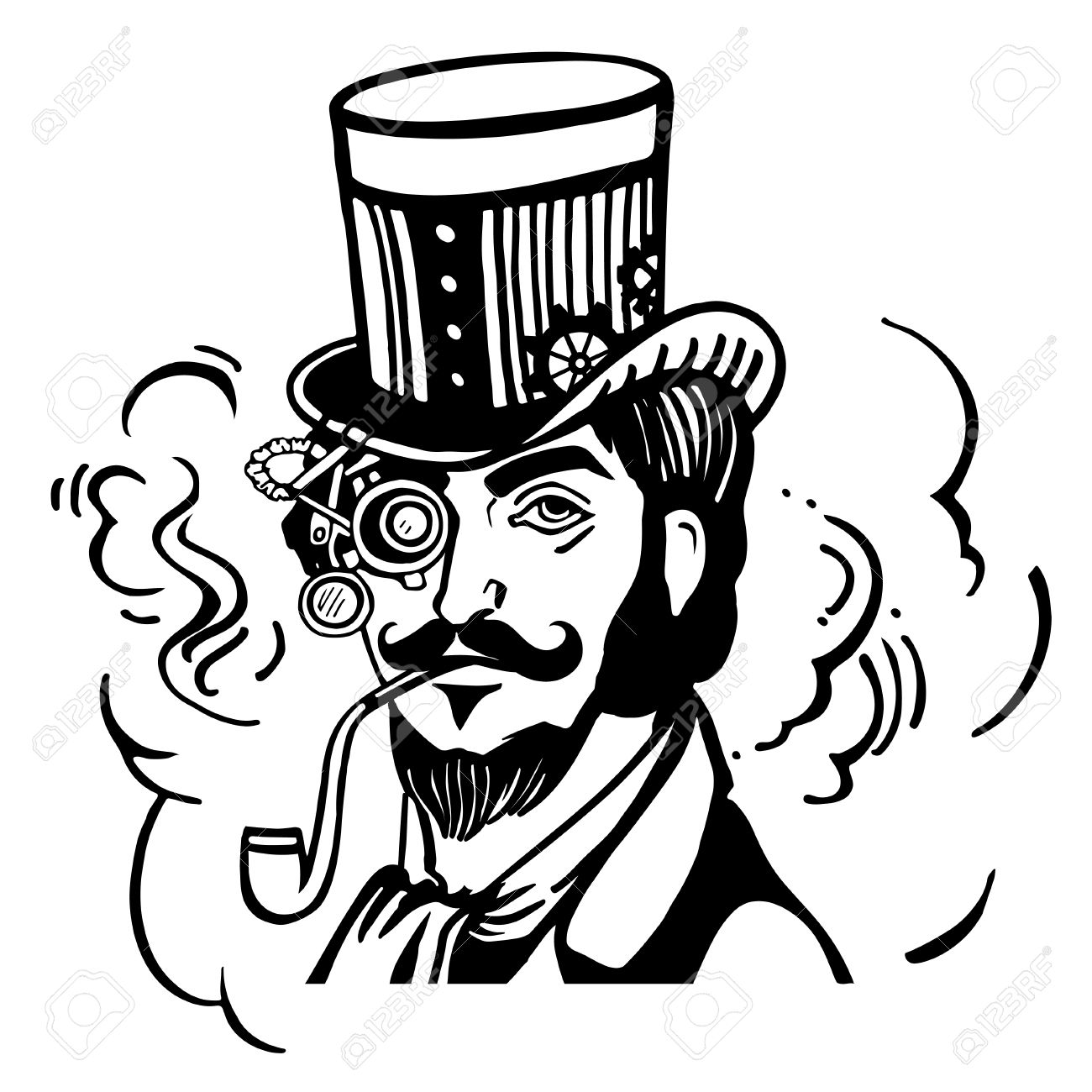 1300x1300 Top Hat Clipart Glass Mustache