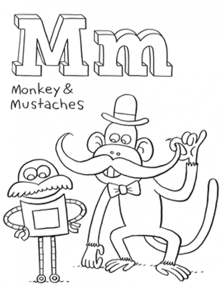765x975 Mustache Coloring Pages