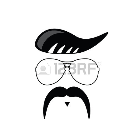 450x450 Face With Mustache Black Vector Silhouette Royalty Free Cliparts