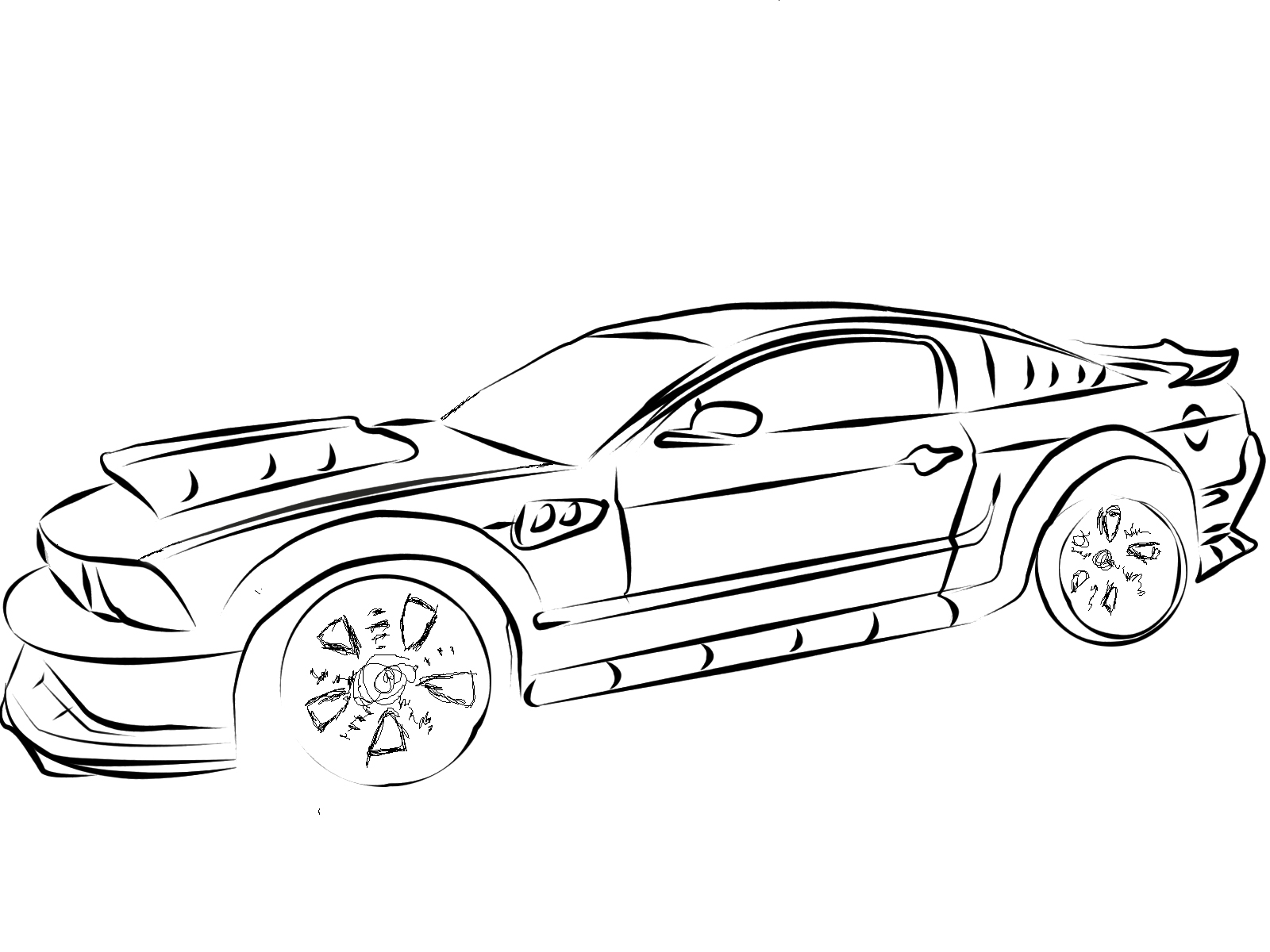 1600x1200 Ford Mustang Logo Drawing Wallpaper 1600x1200