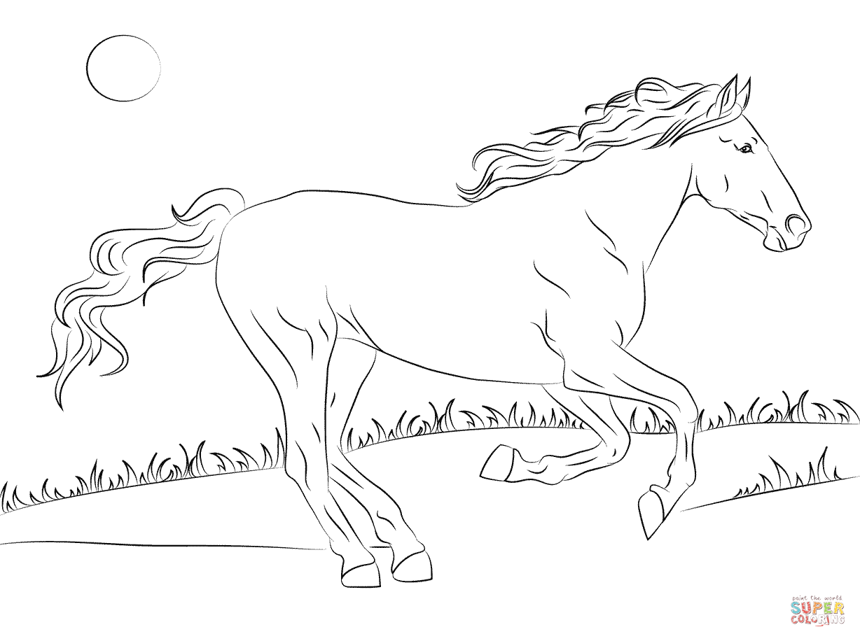 1228x916 Horse Coloring Pages Free Printable In Amusing Print Draw