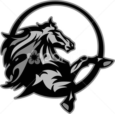 402x400 Mustang Stallion Graphic Mascot Vector Image