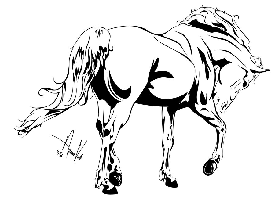 900x649 Horse Outline