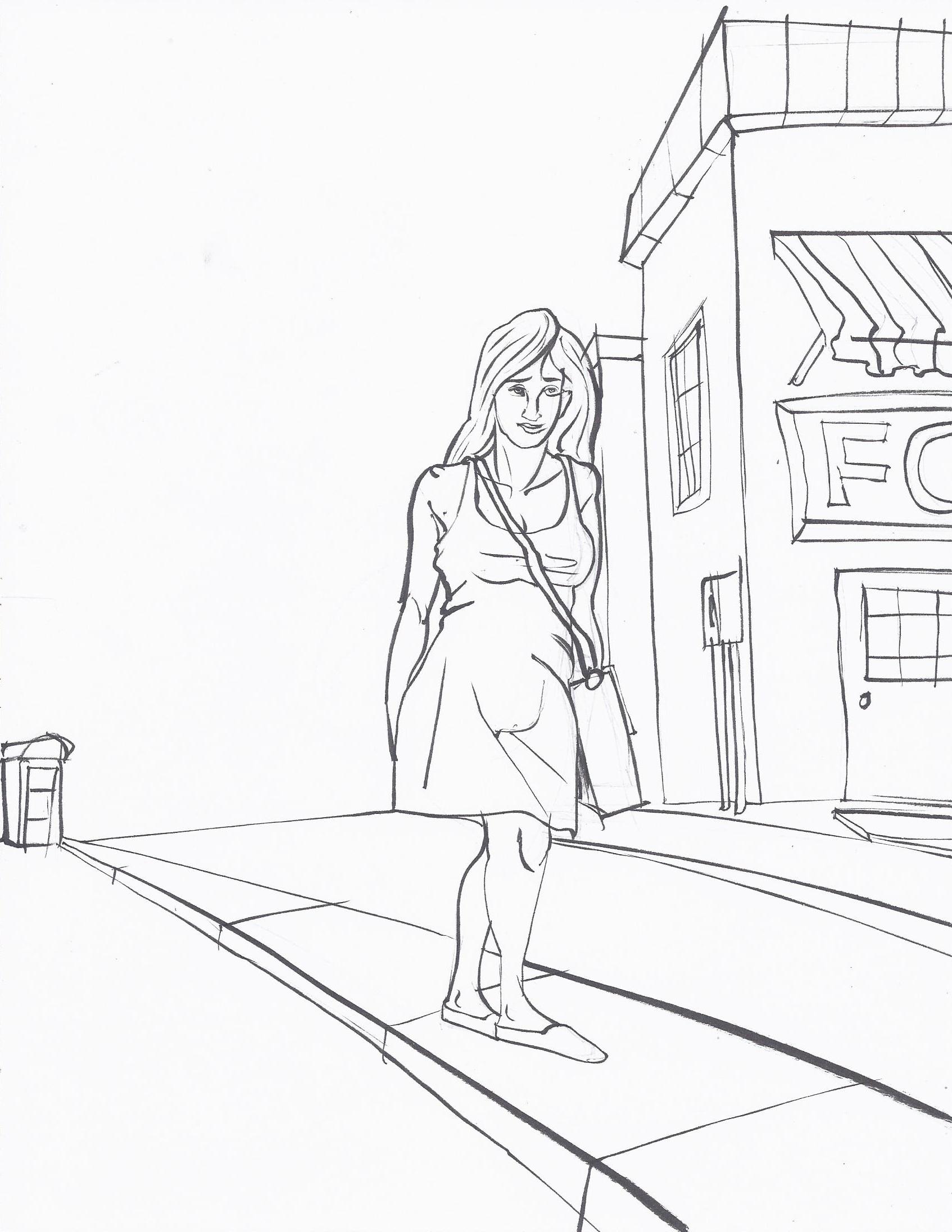 1694x2192 Walking Down The Street Weasyl