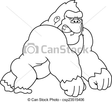 450x410 Cartoon Gorilla Walking. A Cartoon Illustration Of A Big Vector