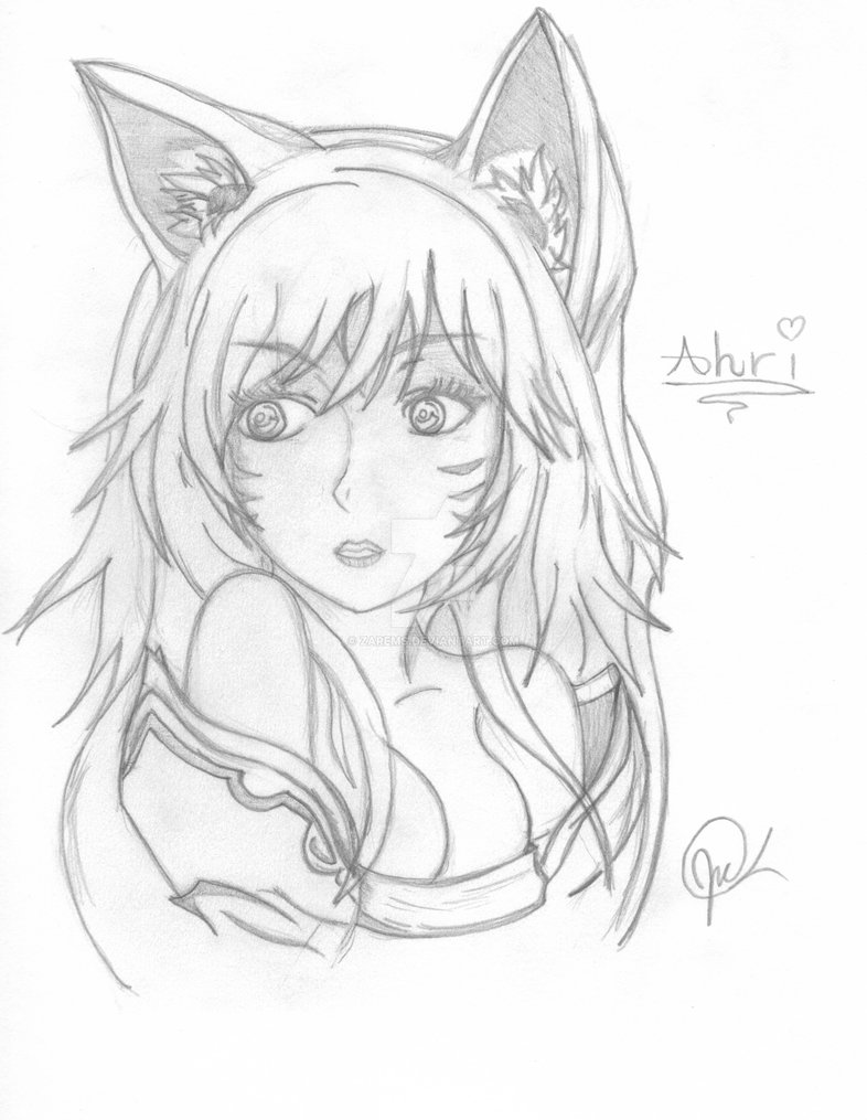 786x1015 Ahri Drawing (My Style) By Zarems