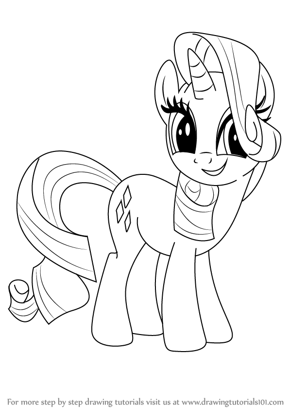 597x844 Learn How To Draw Rarity From My Little Pony Friendship Is Magic
