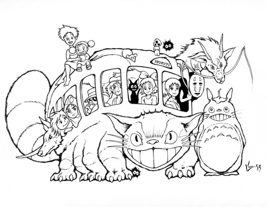 900x695 My Neighbor Totoro Coloring Pages Coloring Page For Kids
