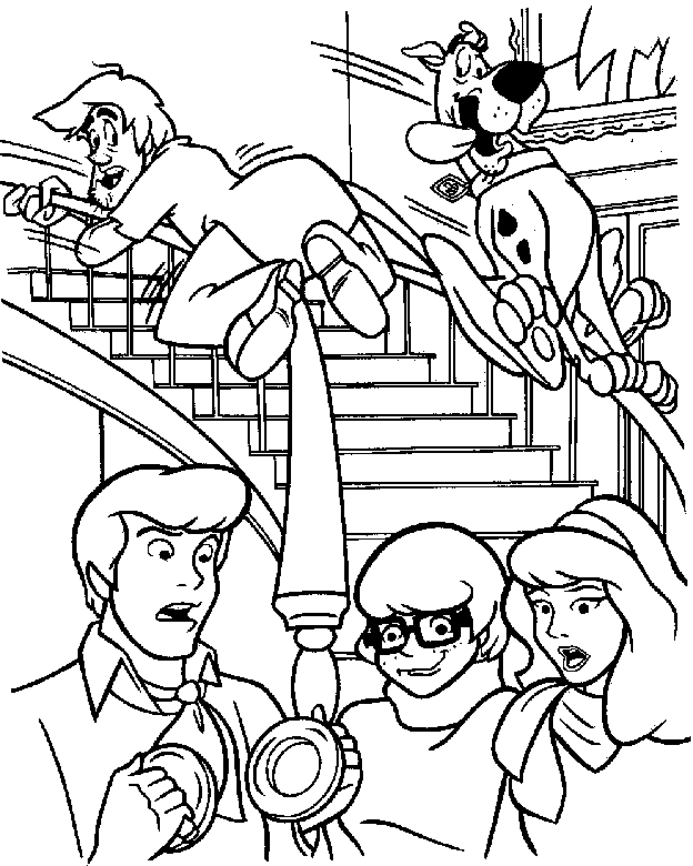 624x780 Coloring Team Of Mystery Machine In A Staircase Picture