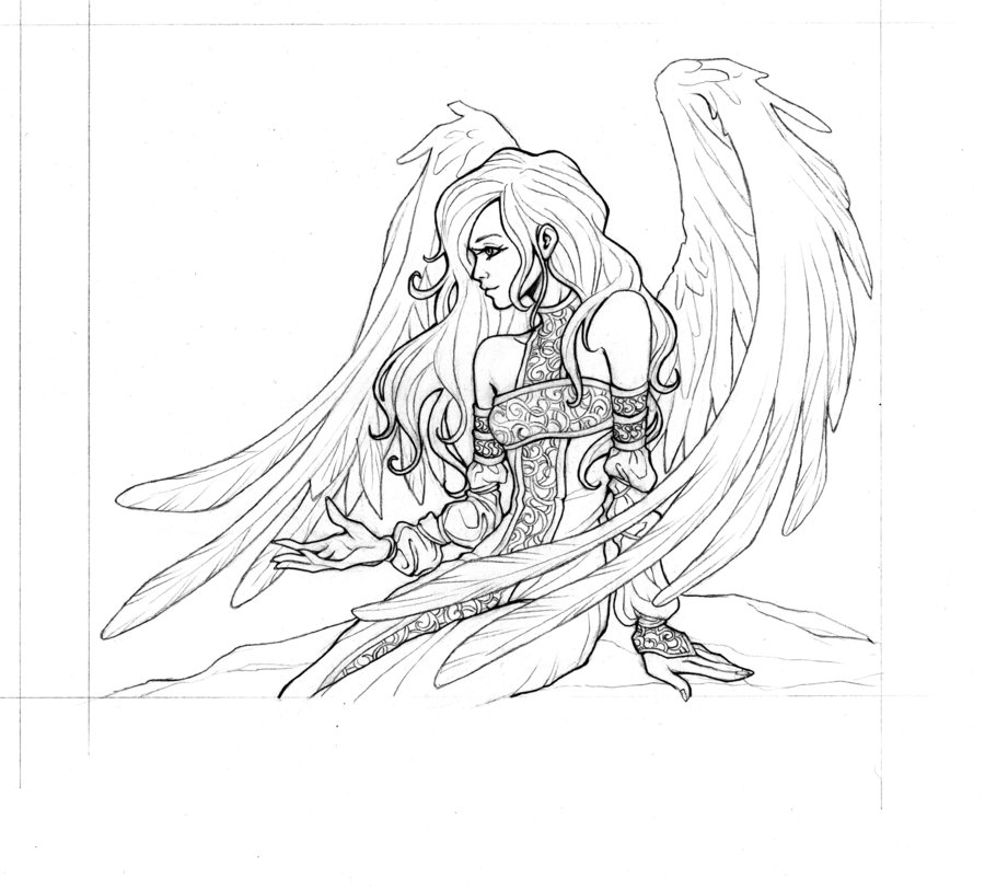 900x812 Mystical Angel By Kikiuz