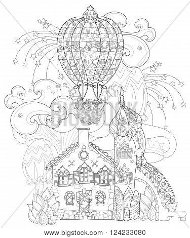 375x470 Vector Cute Fairy Tale Town Doodle Vector Amp Photo Bigstock