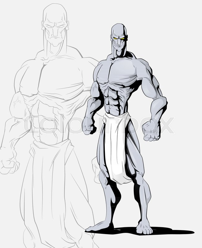 653x800 Cartoon Illustration Of Mythical Creature. Titan, Golem.