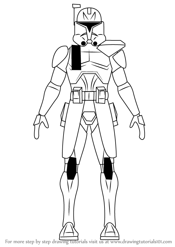 598x844 Learn How To Draw Captain Rex From Star Wars (Star Wars) Step By