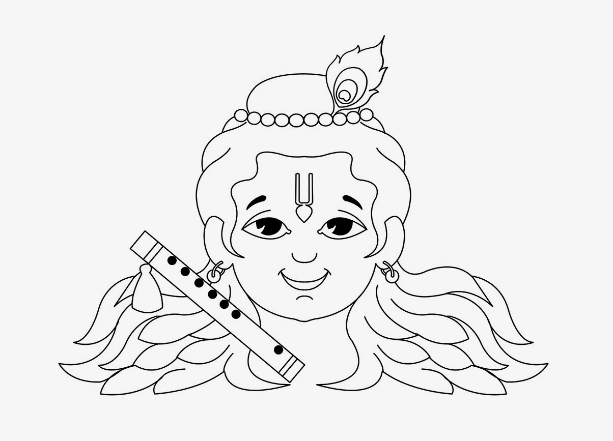 1204x867 Pictures Simple Krishna Drawings,