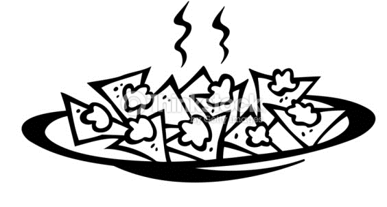 564x303 Nachos Clipart Black And White