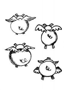 231x300 Flying Pigs Drawing