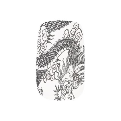 422x422 Cool Black And White Chinese Dragon Minx Nail Art