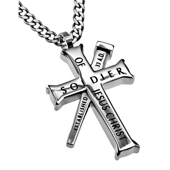 577x577 2 Timothy 23,4 Cross And Nail Necklace With Bible Verse