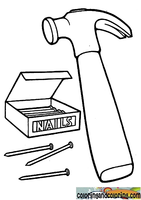 595x842 Hammer Coloring Pages