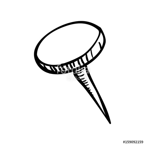 500x500 Iron Nail Doodle Draw Icon Vector Illustration Graphic Design