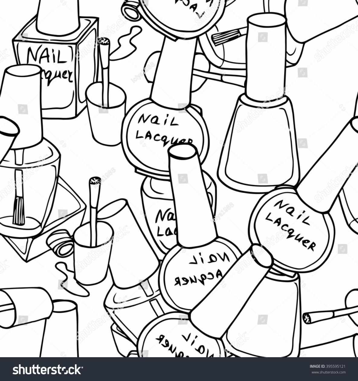 1185x1264 Icon Thin Line Stock Nail Nail Polish Bottle Black And White