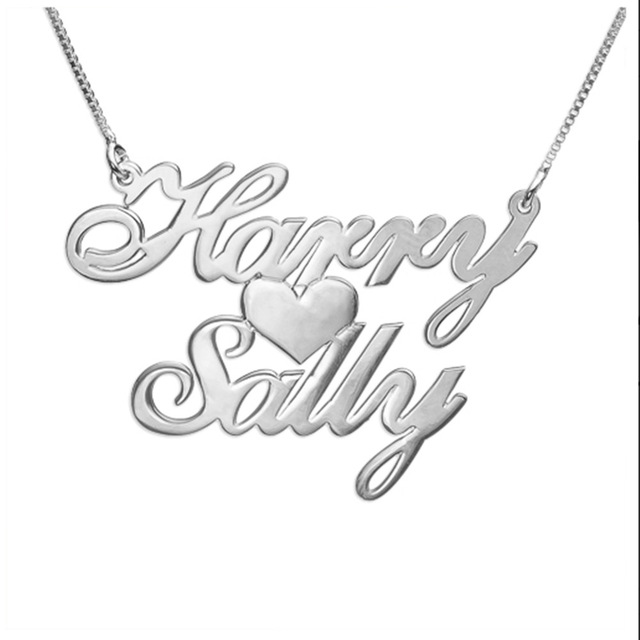 640x640 Custom Two Name Love Necklace Personalized Silver Carrie Style