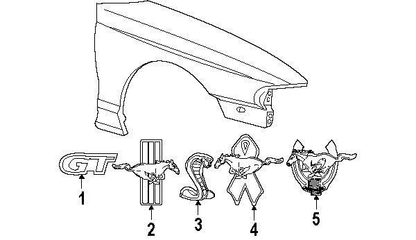 600x346 Ford Oem 2009 Mustang Fender Emblem Badge Nameplate Left