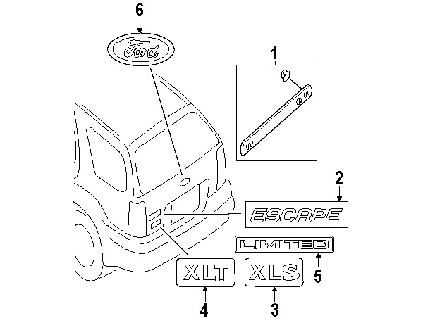 600x459 Ford Oem Explorer Liftgate Tailgate Hatch Emblem Badge Nameplate