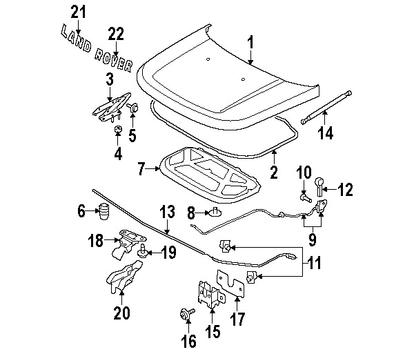 600x513 Oem Land Rover Front Hood Emblem Badge Nameplate Dab500050lqv 07