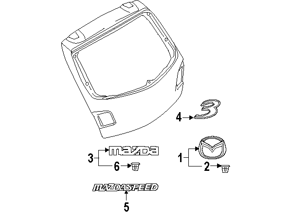 600x445 Mazda Nameplate Mazdaspeed Partnumber B37f51721