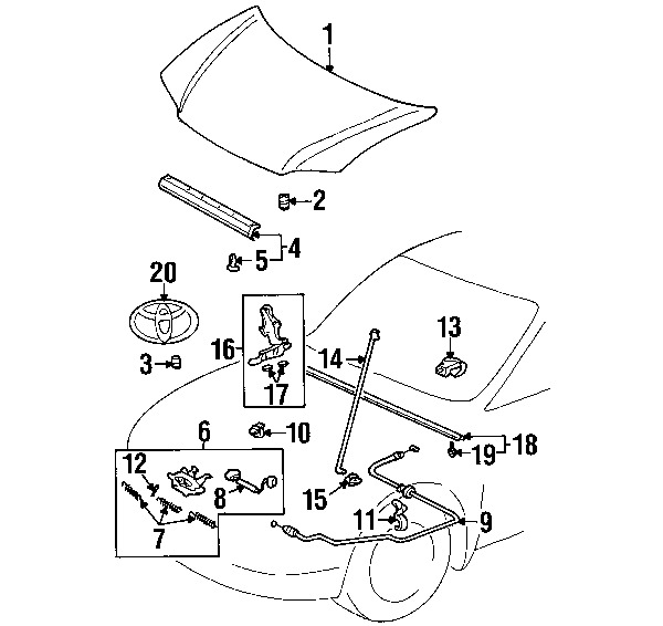 600x566 Toyota Oem 00 02 Echo Hood Emblem Badge Nameplate 7533152030 Ebay