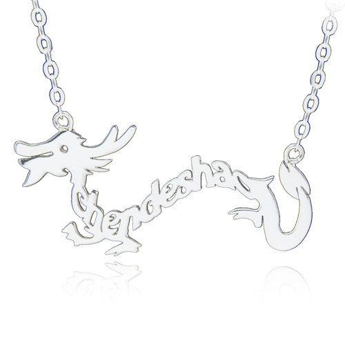 500x500 Wholesale Personalized Silver Name Necklace Dragon Shape Nameplate