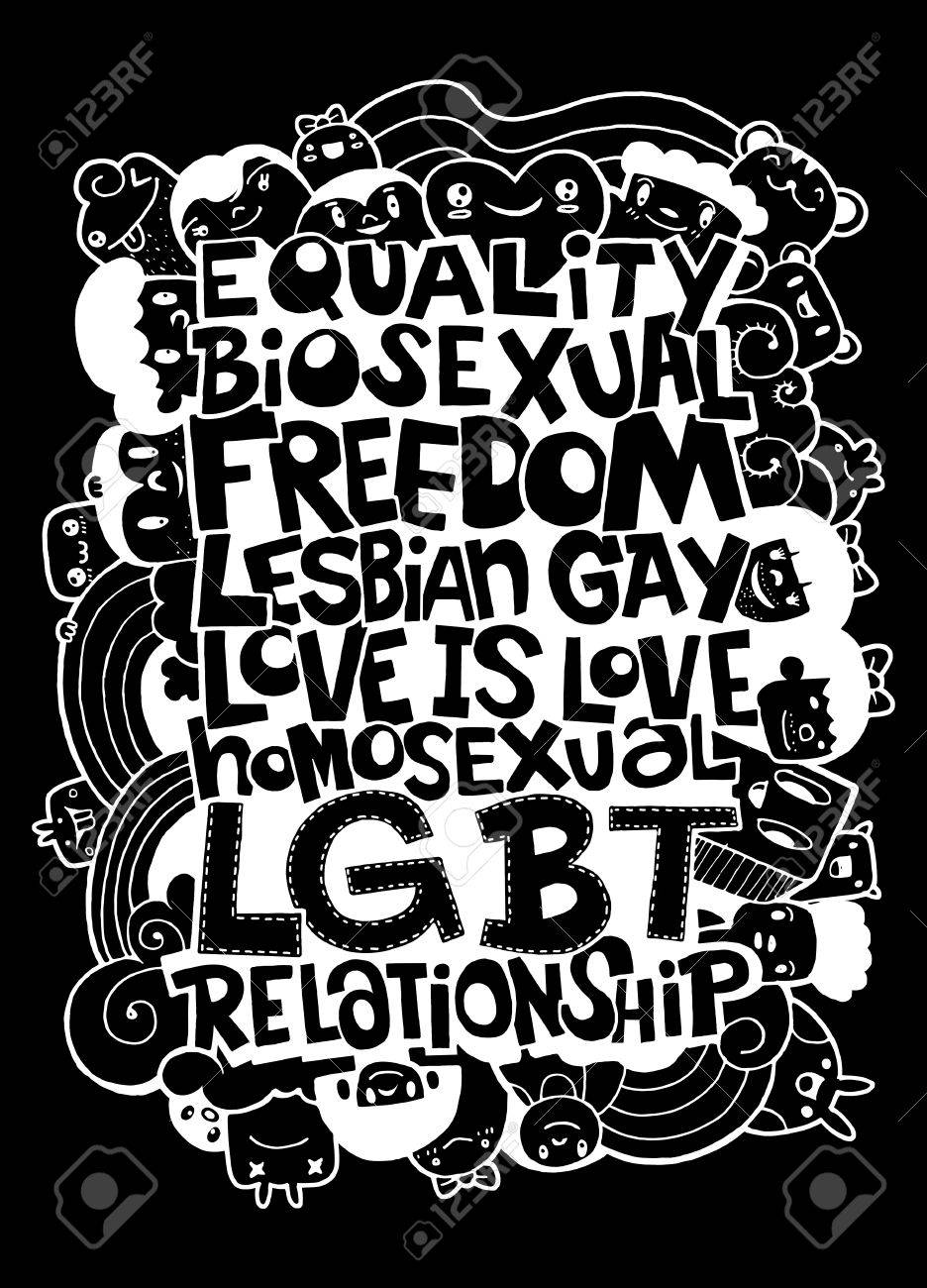 936x1300 Hand Drawing Names Of Lgbt ,flat Design Vector Illustration