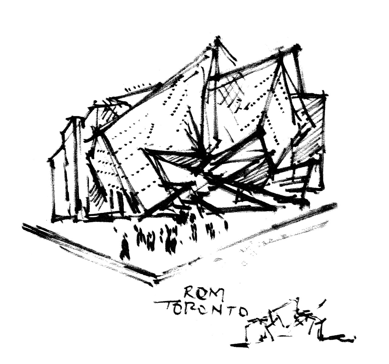 1280x1198 Royal Ontario Museum Napkin Sketch Architecture Design Process