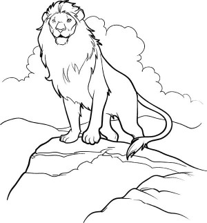 300x323 Aslan Come Out From Narnia Chronicles Of Narnia Coloring Page