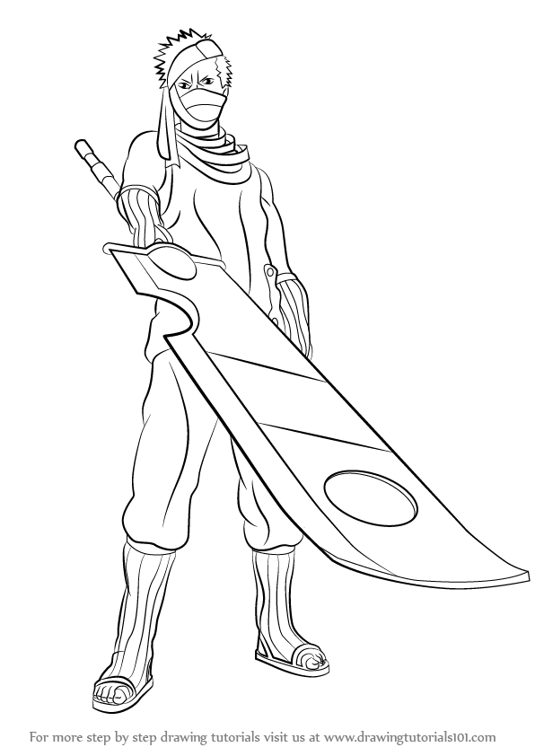 596x842 Learn How To Draw Zabuza Momochi From Naruto (Naruto) Step By Step