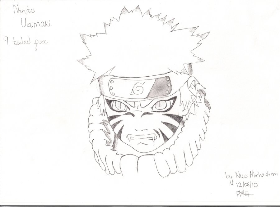 900x667 Naruto 9 Tails By Pencils Have Erasers