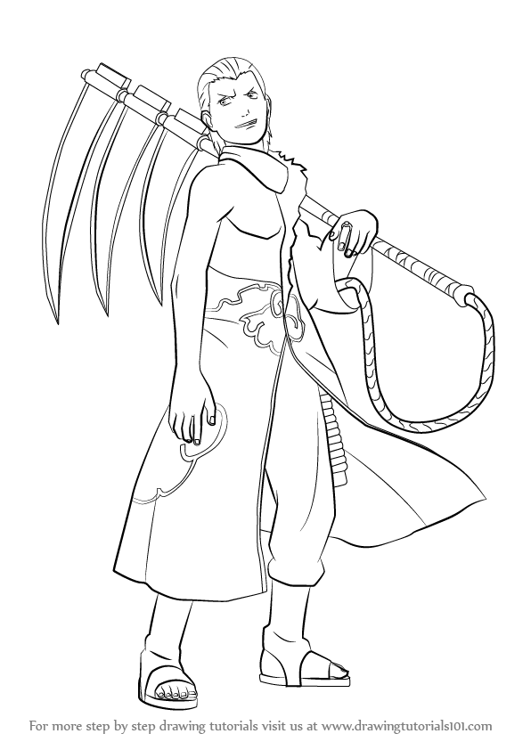 596x842 Learn How To Draw Hidan From Naruto (Naruto) Step By Step