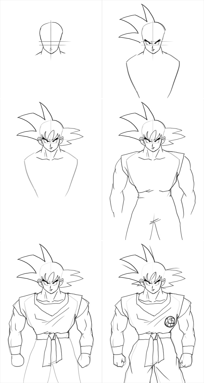 700x1312 Drawing Goku Step By Step How To Draw Goku And Naruto, Stepstep