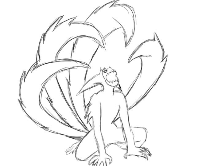 720x540 Naruto Four Tail Outline By Morganjent4