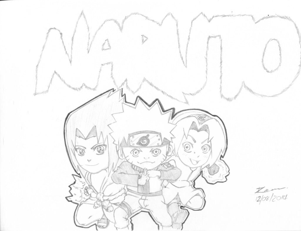 1024x787 Naruto Chibi Pencil By Brackasian