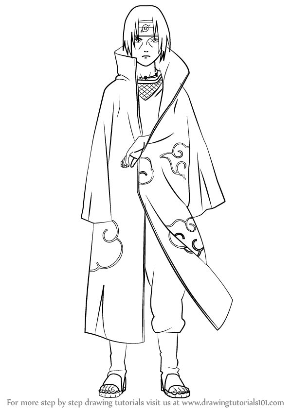 598x844 Learn How To Draw Itachi Uchiha From Naruto (Naruto) Step By Step