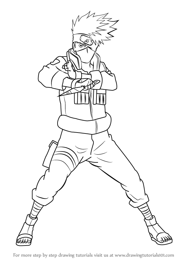 598x844 Learn How To Draw Kakashi Hatake From Naruto (Naruto) Step By Step