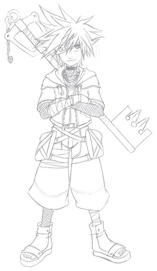 503x869 Kh2 Sora Naruto Style By Goddesstears