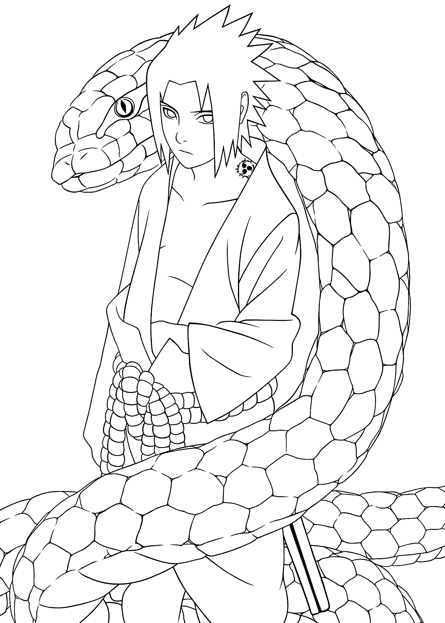 1483x2079 Snake Naruto Coloring Pages For Kids, Printable Free Coloring