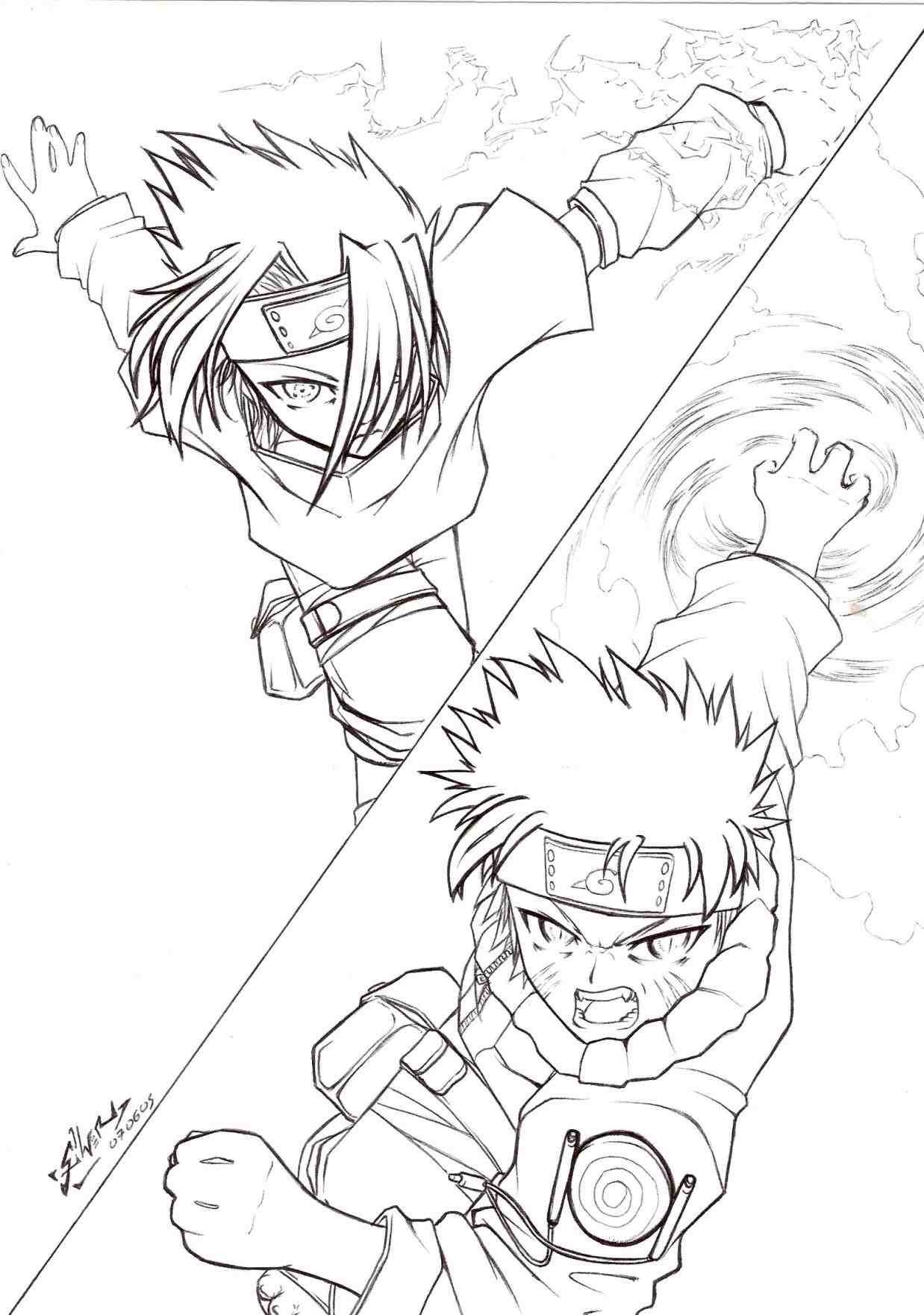 Naruto Vs Sasuke Drawing at GetDrawings | Free download
