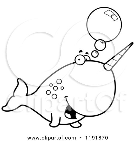 450x470 Cartoon Of A Happy Narwhal