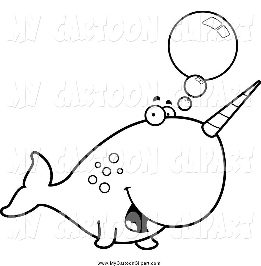1024x1044 Clip Art Of A Black And White Happy Talking Narwhal By Cory Thoman