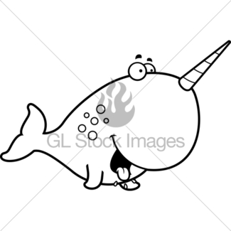 325x325 Happy Cartoon Narwhal Gl Stock Images