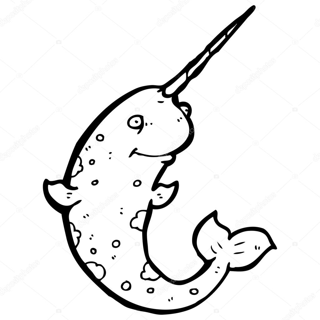 1024x1024 Happy Narwhal Cartoon Stock Vector Lineartestpilot